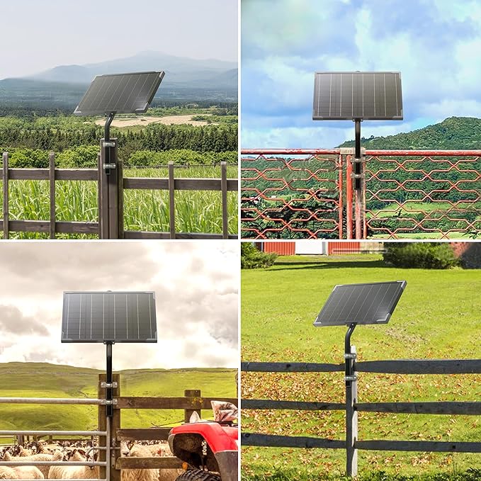 Voltset 10W 12V Solar Battery Charger & Maintainer with Built-in MPPT Charge Controller, Adjustable Mount Bracket, Solar Trickle Charger 12V Solar Panel for Gate Opener, Electrical Fence, Car, Boat