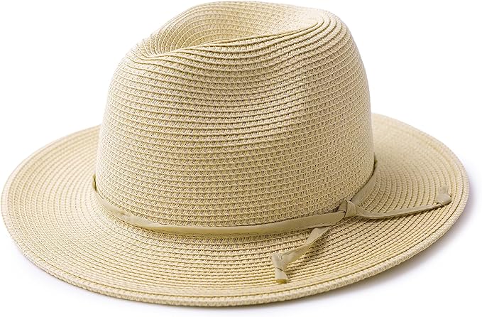 Joywant Womens Straw Fedora Beach Sun Hat, Packable Wide Brim Panama Hat for Women UV UPF50+ Summer Hat