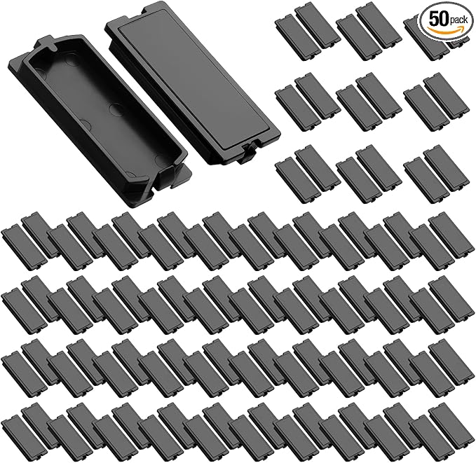 Kingdder 50 Pack Breaker Filler Plate, Circuit Breaker Panel Cover Knockout Filler Plate Box Cover Black(1 inch B)