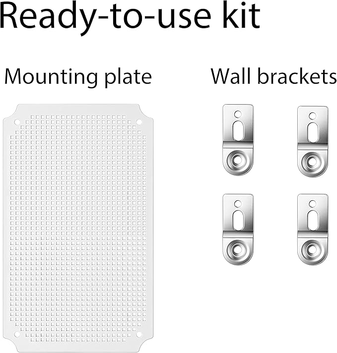 Junction Box, IP67 Waterproof Plastic Enclosure for Electrical Project, Hinged Grey Cover, Includes Mounting Plate and Wall Bracket (Transparent Cover, 11.4"×7.5"×5.5")