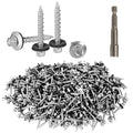 Hex Head Roofing Screws #10 × 1-1/2 Inch, 500Pcs Zinc Plated Self Tapping Metal Roof Screws with Rubber Washers for Corrugated Roofing Panels (Hex Socket Included)