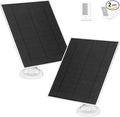 LIYVZ Solar Panel for Ring Camera, 5W Solar Charger with Battery Ring Spotlight Cam & Stick Up Cam, Outdoor Camera with 13FT DC Barrel Plug and USB-C Adapter, White, 2 Pack