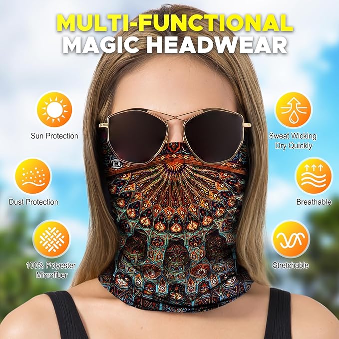 JOEYOUNG Headwear, Bandana, Neck Gaiter Head Wrap Headband Balaclava Magic Scarf