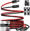 Twin Wire 6FT Solar Extension Cable - 10AWG (6mm²) Solar Panel Connector, with IP67-Male/Female Solar connectors for Outdoor Automotive RV Boat Marine Solar Panel- Black & Red