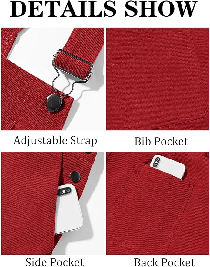 Runcati Mens Corduroy Bib Overalls Workwear Fashion Casual Jumpsuit Adjujstable Strap Romper Coverall