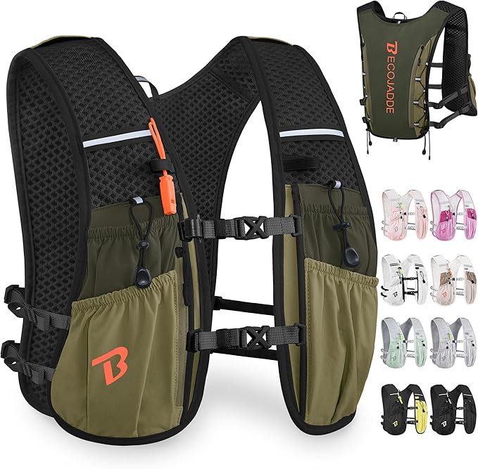 Running Vest Hydration Backpack for Men Women, 5L Lightweight Running Backpack Hydration Pack for Marathon, Trail, Cycling, Hiking, Jogging