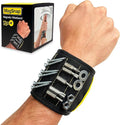 MagSnap Magnetic Wristband by Wrap-It Storage - Black - Great Father Gift Wrist Magnet Tool Belt and Screw Holder