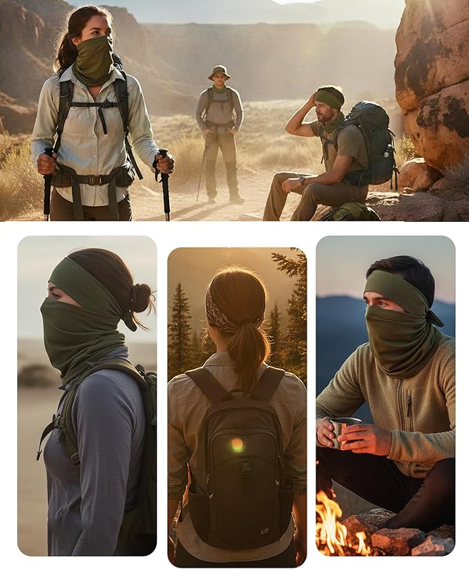 Xeoxarel Neck Gaiter, 7 Pack Cooling UV Protection, Bandana Face Mask Scarf for Men and Women