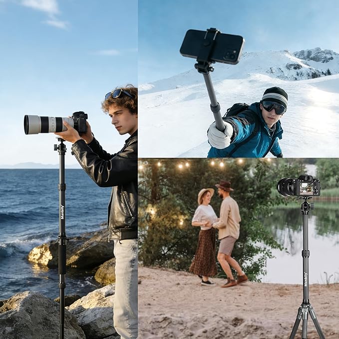 Manbily Carbon Fiber Tripod Extension Pole, 32mm Tube Two-Section Center Column Extension Rod for Tripods