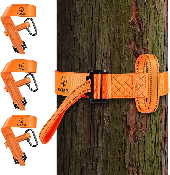 Kalkal 3 Pcs Heavy-Duty Tree Stand Harness Strap, Quick-Connect Treestrap for Tree Stand Harness Comfortable Hunting Gear