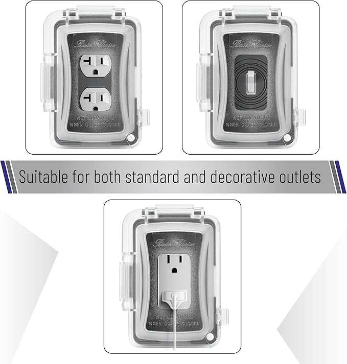 Bates- Weatherproof Electrical Outlet Cover, 3 Pack, 1-Gang, Outdoor Outlet Cover Weatherproof