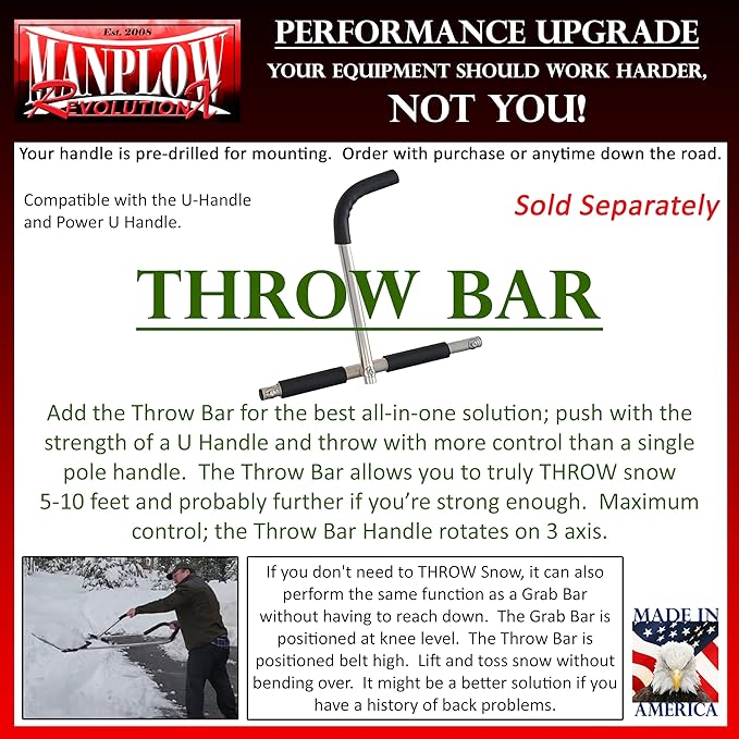 MANPLOW RevolutionX Snow Pusher with U Handle (40 Inch)