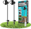 Ground Anchors Screw in, Multi-Purpose Trampoline Stakes Heavy Duty, 3" Wider Spiral Mobile Home Anchors Hurricane Earth Anchor for Trampoline, Storage Shed, Swing Sets, Carports