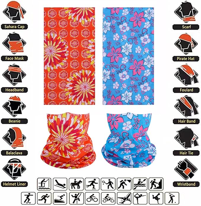 Neck Gaiter Masks Tube Scarf,Seamless Bandanas Buffs Gators,Ourdoor Face Mask Face Covering Multi Headwear