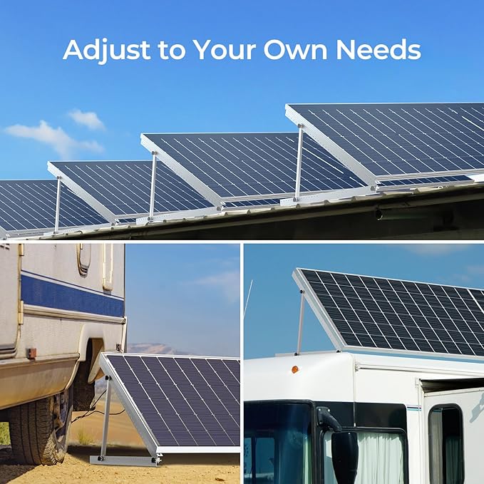 Renogy 50in Mounting Brackets , Adjustable Solar Panel Mount with with Foldable Tilt Legs – Compatible with Flat Surfaces, Supports Up to 320W, Over 160W Renogy N-Type Panels or 2 x 100W Panels