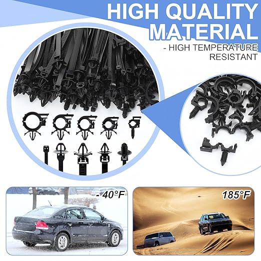 150 pcs Car Wire Loom Routing Clips Push Mount Cable Tie Assortment 10 Sizes Car Harness Routing Clips Universal Wiring Harness Replacement Parts for Automotive