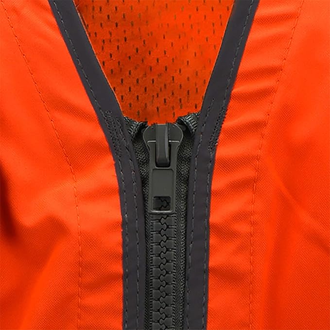 Radians SV55 Class 2 Heavy Woven Two Tone Engineer Vest with Padded Neck to Support Extra Weight in Cargo Pockets, Orange, Medium