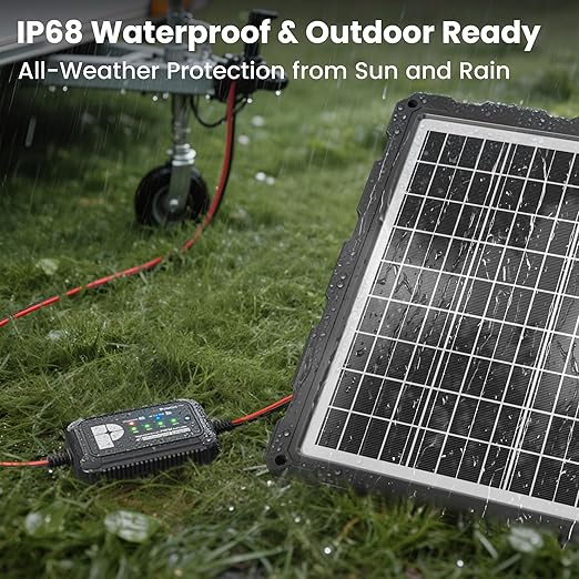 POWOXI Solar Panels Charge Controller, PWM 10A Battery Regulator for 12V Solar Battery Charger, Solar Battery Maintainer and 12 Volt Batteries Power Kit