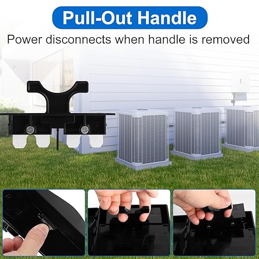 Wells 60 Amp AC Disconnect Box Outdoor Plastic, 120/240VAC Non-Fuse Pull Out Switch, Lightweight Waterproof Rust-Free Non-Conductive Housing for Home & Light Commercial Air Conditioning Units