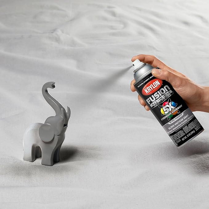 Krylon Fusion All-In-One Adhesive Spray Paint for Indoor/Outdoor Use, 12 oz, Vintage Gray