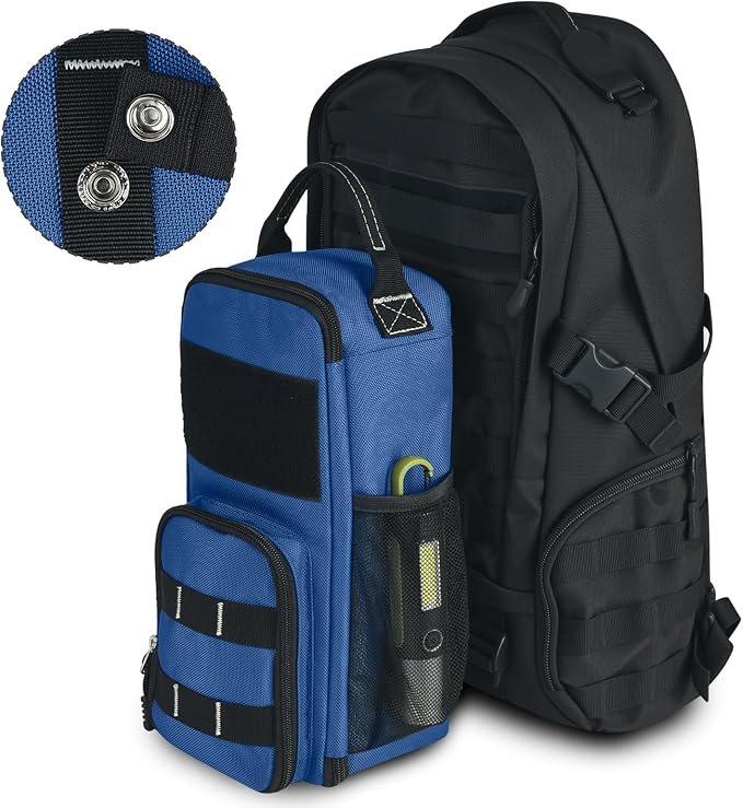 LAKE OF FIRE 12.6" Small Tool Bag Pouch for Men with Multiple Pockets, Waterproof Heavy Duty Tool Bag Organizer with Zipper and Portable Handle (Blue)