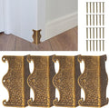 4 Pcs Baseboard Corner Protectors,Vintage Metal Skirting Board Corner Protectors for File Boxes,Bookshelves,Wooden Cases,Jewel Cases Decorative (Bronze)