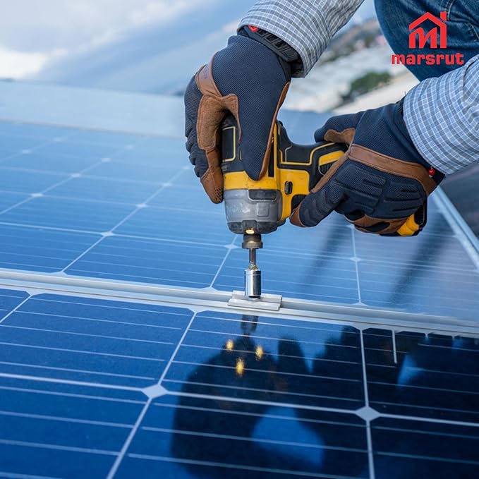 10Pcs Solar Panel Clamps for Unistrut System, Mounting Clamp Bracket, Adjustable Wide PV Photovoltaic Support Mid Mount Clips, Aluminum Secure Hardware Kit with Nut Bolt Fit Standard Roof Solar Panel