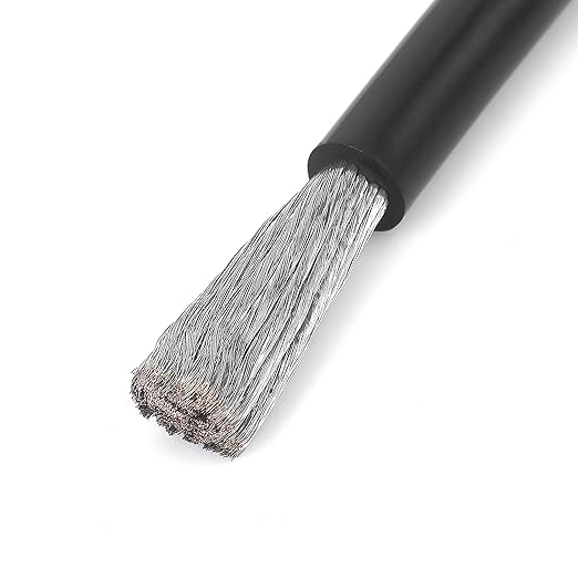 Jtron 20 inch Cable 6 AWG (25-8) Specification red + Black Pure Copper Battery Inverter Cable Solar, Marine lugs can be Used for Battery Switch(Available Current 200A)