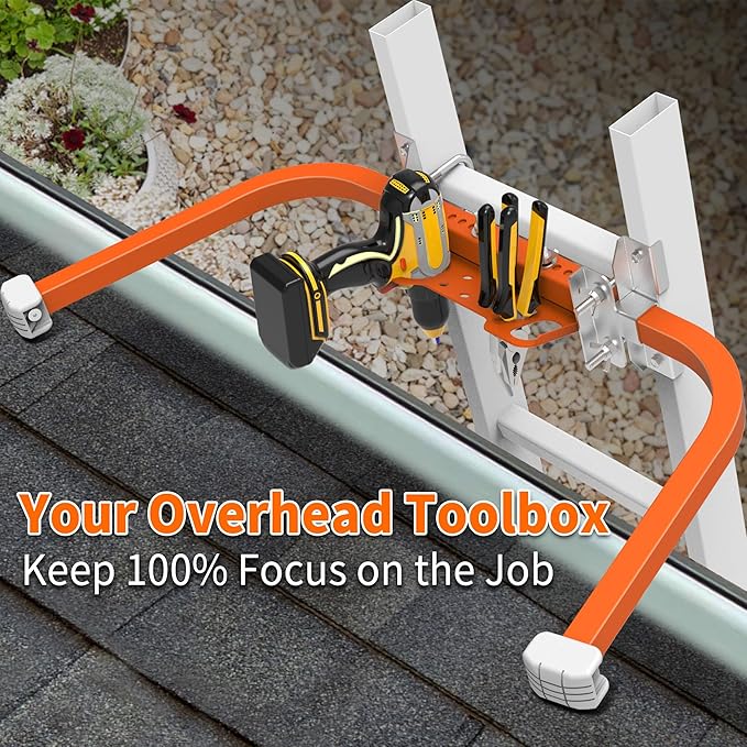 Ladder Stabilizer,Wing Span/Wall Extension Ladder Standoff Arms,Extension Ladder Accessory for Roof Gutter Guard,Heavy Duty Extension Ladder Stabilizer for Roof Ladders Gutter (Orange)