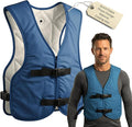 PCM Ice Vest for Men and Women - Adjustable Cooling Vest - Freezes in 30 Min - Special Phase Change Material (PCM) that Freezes Anywhere under 64Deg (Blue)
