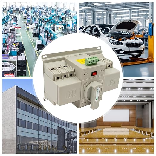 Dual Power Automatic Transfer Switch 63A 2P/4P 110V Generator Changeover Switch Tool Electronic Power Circuit Breaker Controller 50HZ/60HZ (3P/63A White)
