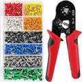 Ferrule Crimping Tool Kit, Crimper Plier with 800PCS Wire Ferrules Kit Wire End Terminals, Self-adjustable Ratchet Tool Set for AWG 23-7 Cable connectors, 0.25-10mm² (HSC8 6-4A + 800)