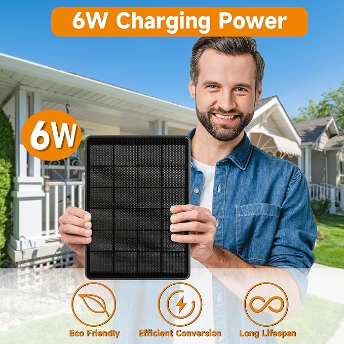 Solar Panel for Blink Outdoor 2K+/4(4th Gen)/Outdoor(3rd Gen) XT3 and XT2/XT Camera,6W Solar Charger for Blink with 360° Adjustable Mount 5.9in to 8.7in,9.84ft Outdoor Power Cable,Waterproof
