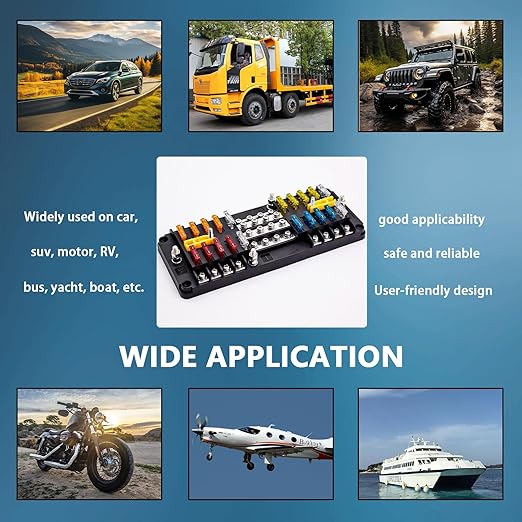 20 Way Blade Fuse Block 16 Circuit Fuse Holder Fuse DC SUB Panel with Ground and Cover for Car Boat Marine Trike Car Truck Vehicle SUV Yacht RV