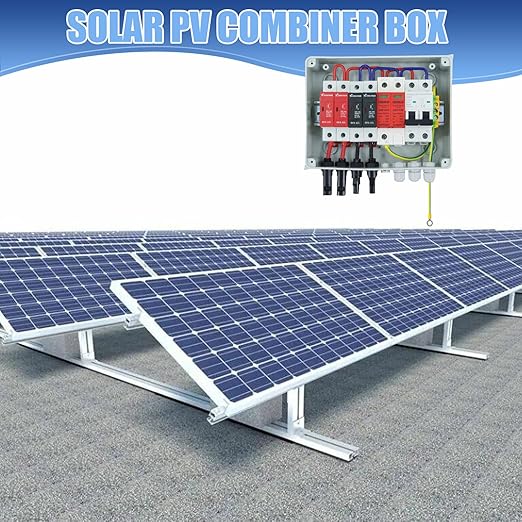 Solar Combiner Box 600V 2 inputs and 1 Output 15A Rated Current Fuse 63A DC Circuit Breaker & SPD, 15A Fuse, for PV Array System, Plug and Play Outdoor Solar Junction Box for Home and Commercial Use