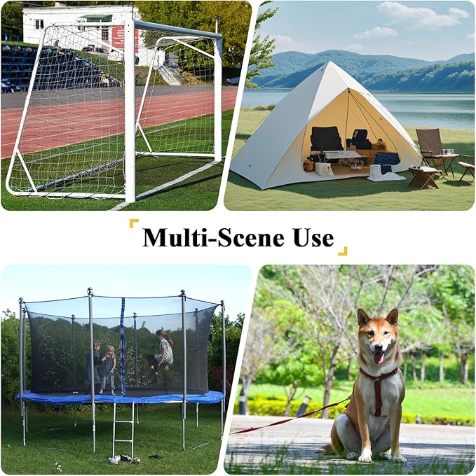 Ground Anchors Screw in,16" Set of 4 Multi-Purpose Trampoline Stakes,Heavy Duty Earth Anchors,Mobile Home Anchors-Storage Shed Anchor Kit-Playset Swing Set Anchors for Fence,Carport,Garden