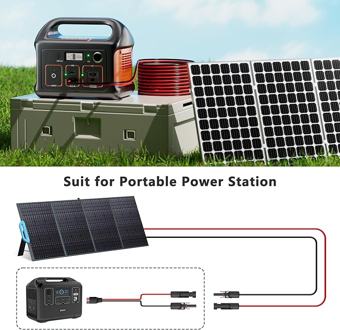 Solar Panel Connector to Anderson Connector Cable 50FT, 12AWG Solar to Anderson Charge Extension Cable Anderson (Plug Female) Cable for RV Folding Solar Panel, Portable Power Station, Solar Generator