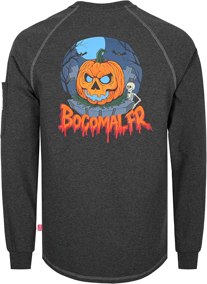 BOCOMAL FR Shirts Heather Series 6oz Flame Resistant T Shirt NFPA2112 CAT2 Fire Retardant Crew Work Shirt