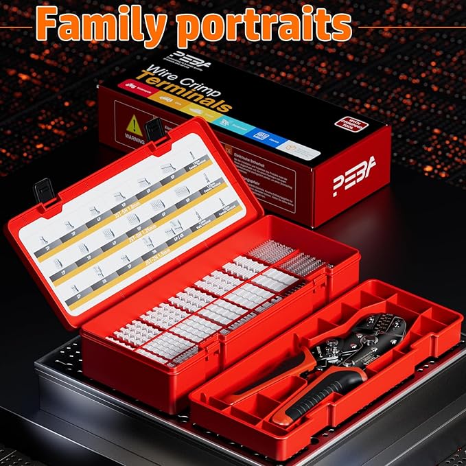 PEBA Crimping Tool and JST Connector Kit, 22 Types of 1.0mm JST-SH, 1.25mm JST-GH, 1.5mm JST-ZH Connectors & Contacts, Crimp Pliers AWG 32-22 for 1.0mm - 2.0mm Pitch Pin Terminal, for DIY Electronics