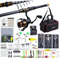 Goture Fishing Rod and Reel Combos, 1.8M-2.7M Carbon Fiber Telescopic Fishing Pole with Spinning Reel, Lures Set, 900D Carrier Bag, Travel Full Kit for Freshwater Saltwater, Beginners & Anglers