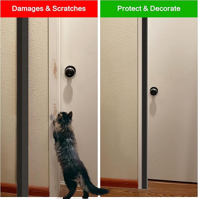 Wall Corner Protector, Walls Edge Protector，Self-Adhesive Wall Corner Guards,PVC Double Side Edge Protector， Furniture Stairs Guard (Black Wood Grain 2PCS 90cm/35.4in)