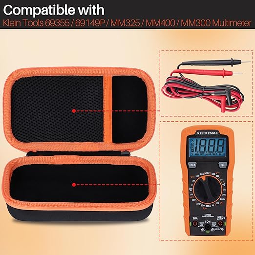 Storage Case Compatible with Klein Tools 69355 / 69149P / MM325 / MM400 / MM300 Digital Multimeter Voltage Tester 600V AC/DC