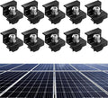 10pcs Solar Panel End Clamp for Standar, Aluminum 30mm/35mm Solar Panel Brackets, Solar Panel Mounting Kit for Metal Roof, Tin Roof, Flat Roof, Sheet Roof, Black
