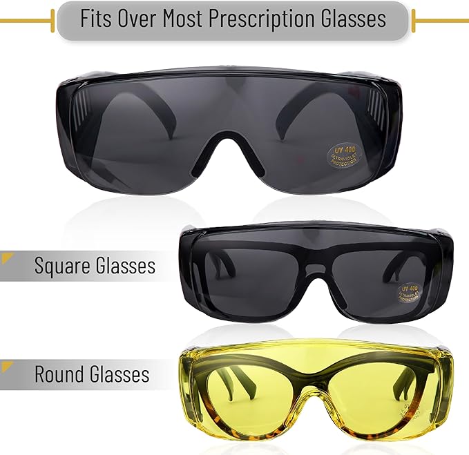 UNCO- Safety Goggles Over Glasses, Protective Goggles, Anti Fog, Work, Safety Glasses Over