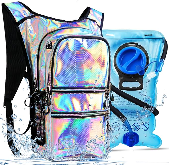 Hydration Pack, Water Backpack with 3L Hydration Bladder Lightweight Insulation, Festival Essential, Rave Hydration Backpack, Hydropack Backpack for Rave, Hiking, Biking, Festival Gear