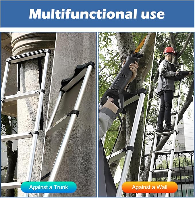 Rubber Steep Ladder Accessory Large Ladder Stabilizer with Strap and Screws Ladder Poles Non-Slip Mat for Telescopic Ladder, Single Straight Ladder, Engineering Ladder, Enhance Stability