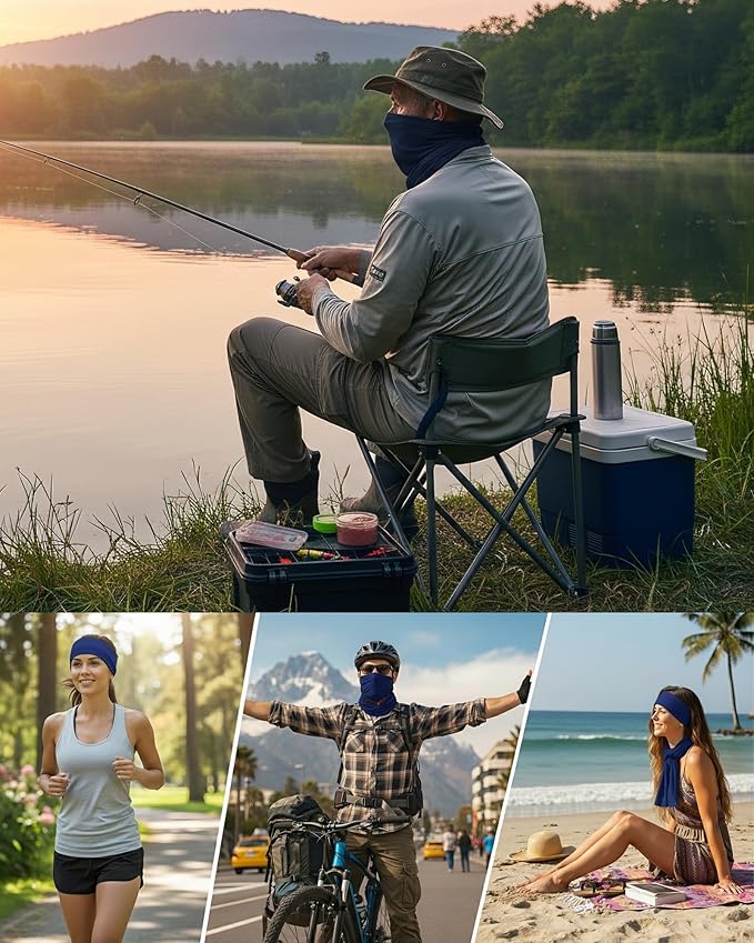 Xeoxarel Neck Gaiter, 7 Pack Cooling UV Protection, Bandana Face Mask Scarf for Men and Women