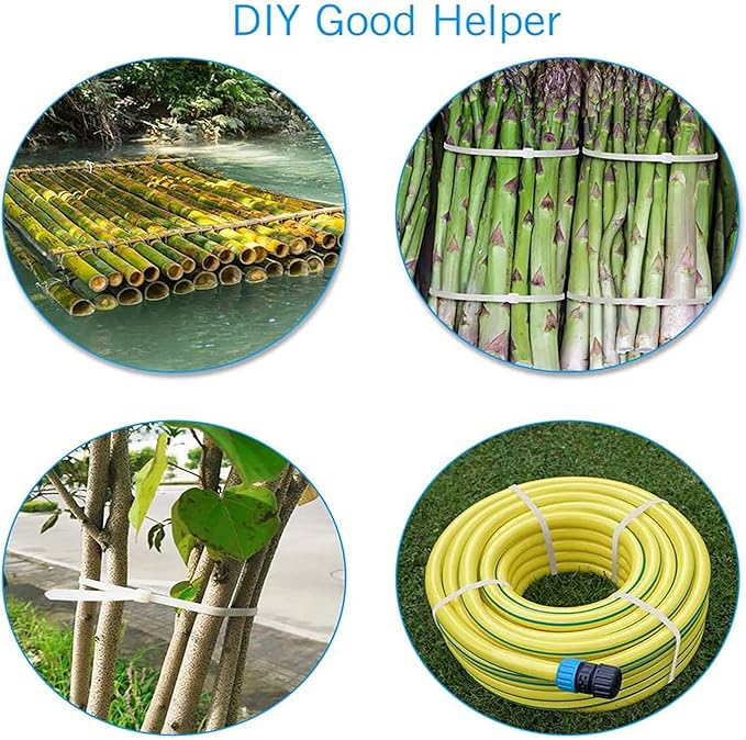 Zip Ties 16 Inch 100 per pack with 70 Pounds Tensile Strength Heavy duty cable ties White Self-Locking Nylon Wire Ties