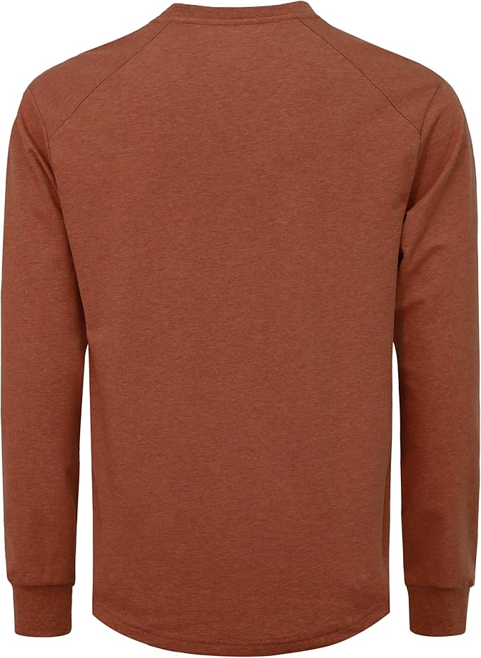 BOCOMAL Men's FR Shirts Long Sleeve Crewneck EX Soft Heather Series 6oz Midweight Flame Resistant Work T Shirt CAT2