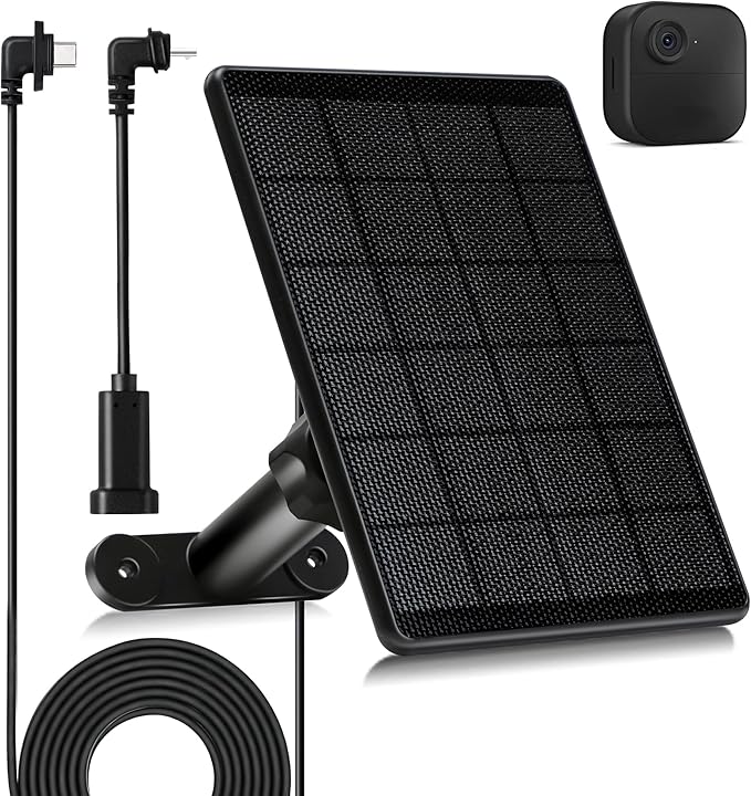 Solar Panel for Blink Outdoor 2K+/4(4th Gen)/Outdoor(3rd Gen) XT3 and XT2/XT Camera,6W Solar Charger for Blink with 360° Adjustable Mount 5.9in to 8.7in,9.84ft Outdoor Power Cable,Waterproof